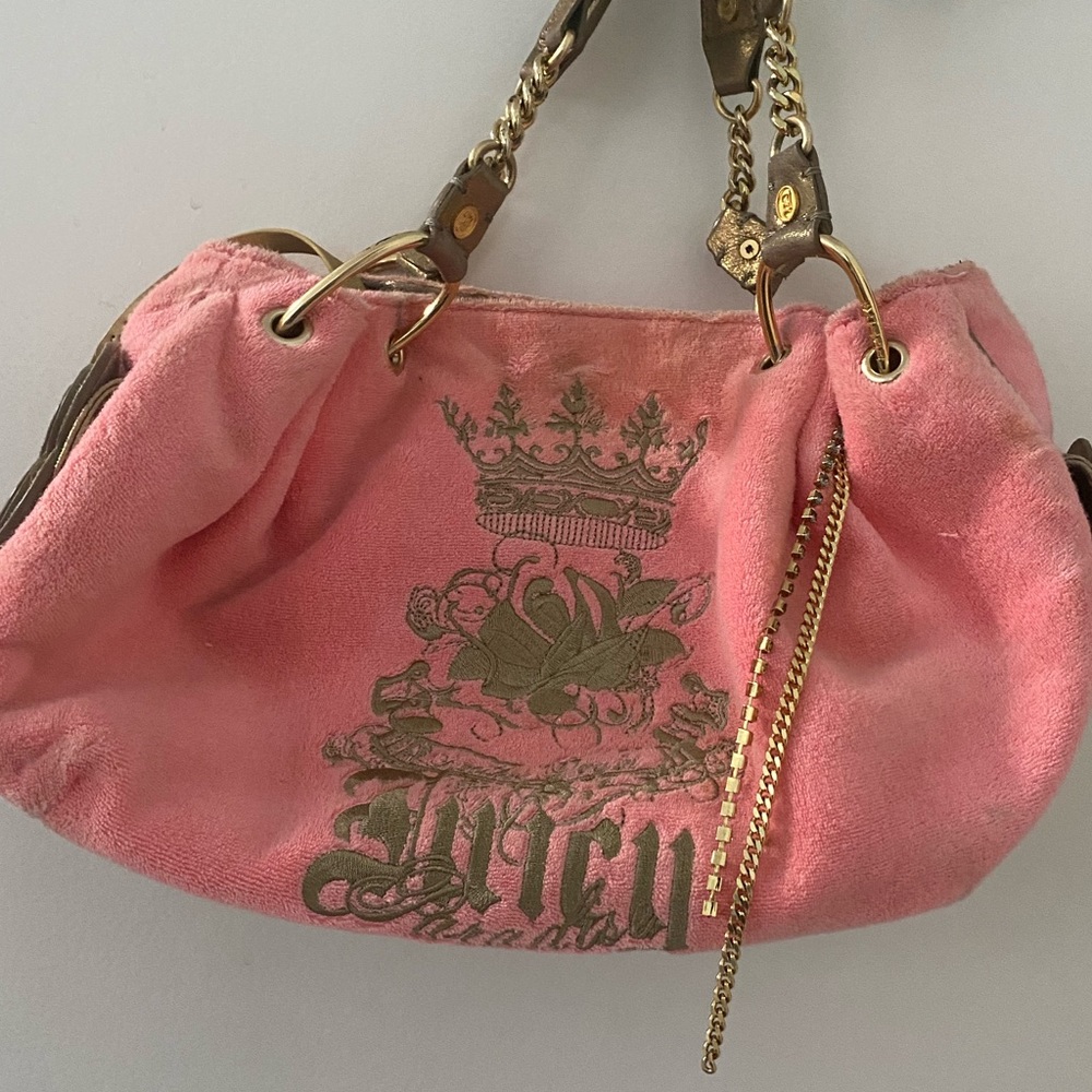 Authentic vintage juicy couture pink velours purse